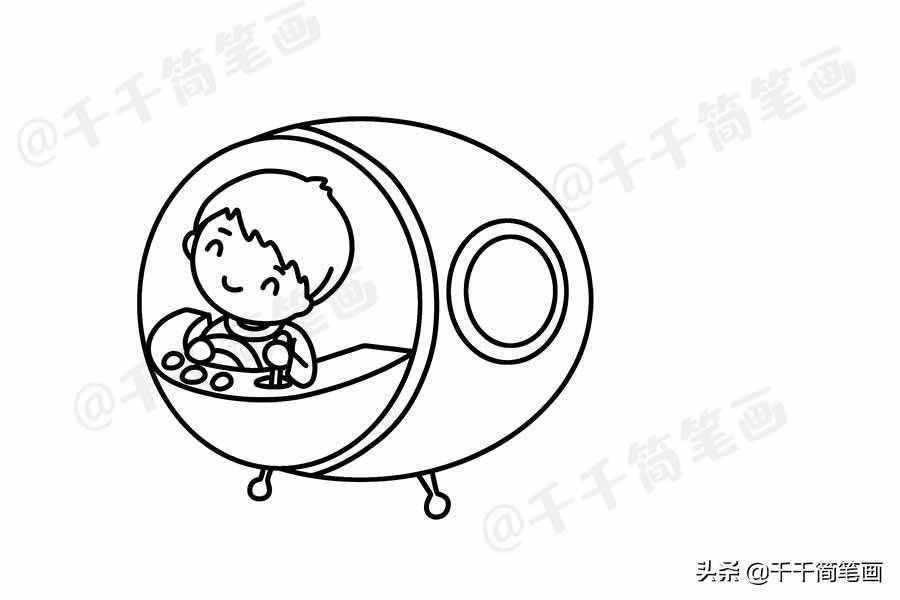 简单漂亮的科幻画简笔画图片，学生家长快收藏起来用得上