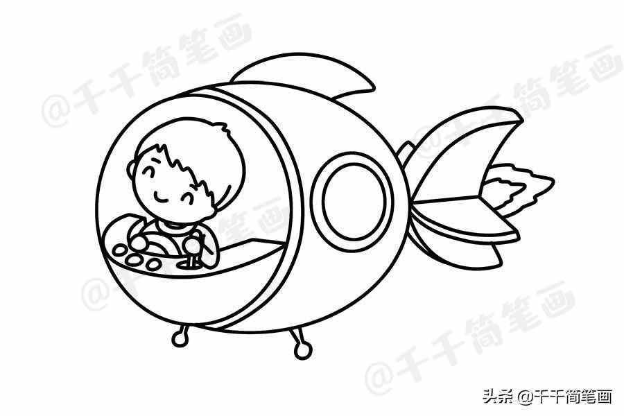 简单漂亮的科幻画简笔画图片，学生家长快收藏起来用得上