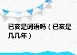 已亥是词语吗（已亥是几几年）