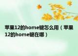 苹果12的home键怎么用（苹果12的home键在哪）