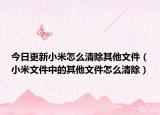 今日更新小米怎么清除其他文件（小米文件中的其他文件怎么清除）