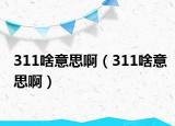 311啥意思啊（311啥意思啊）