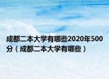 成都二本大学有哪些2020年500分（成都二本大学有哪些）
