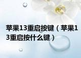 苹果13重启按键（苹果13重启按什么键）