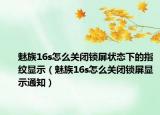 魅族16s怎么关闭锁屏状态下的指纹显示（魅族16s怎么关闭锁屏显示通知）