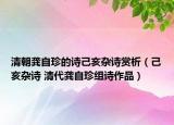 清朝龚自珍的诗己亥杂诗赏析（己亥杂诗 清代龚自珍组诗作品）