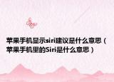 苹果手机显示siri建议是什么意思（苹果手机里的Siri是什么意思）