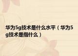 华为5g技术是什么水平（华为5g技术是指什么）