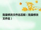 批量修改文件名后缀（批量修改文件名）