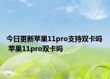 今日更新苹果11pro支持双卡吗  苹果11pro双卡吗