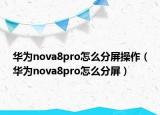 华为nova8pro怎么分屏操作（华为nova8pro怎么分屏）