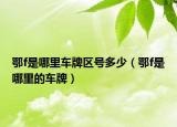 鄂f是哪里车牌区号多少（鄂f是哪里的车牌）