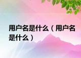 用户名是什么（用户名是什么）