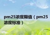 pm25浓度限值（pm25浓度标准）