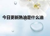 今日更新熟油是什么油