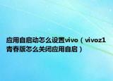应用自启动怎么设置vivo（vivoz1青春版怎么关闭应用自启）