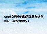 word文档中的幼圆体是微软雅黑吗（微软雅黑体）