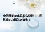 中国移动puk码怎么获取（中国移动puk码怎么查询）