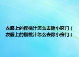 衣服上的樱桃汁怎么去除小窍门（衣服上的樱桃汁怎么去除小窍门）