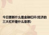 今日更新什么是金融杠杆(经济的三大杠杆是什么意思)