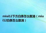 miui12下方白条怎么取消（miui12白条怎么取消）