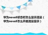 华为nova8状态栏怎么显示流量（华为nova8怎么开启流量显示）