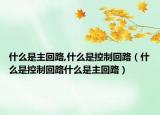 什么是主回路,什么是控制回路（什么是控制回路什么是主回路）