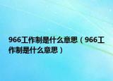 966工作制是什么意思（966工作制是什么意思）