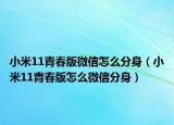 小米11青春版微信怎么分身（小米11青春版怎么微信分身）