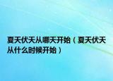 夏天伏天从哪天开始（夏天伏天从什么时候开始）