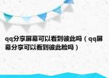 qq分享屏幕可以看到彼此吗（qq屏幕分享可以看到彼此脸吗）