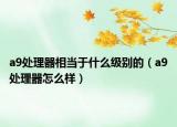 a9处理器相当于什么级别的（a9处理器怎么样）