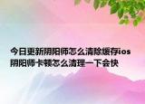 今日更新阴阳师怎么清除缓存ios 阴阳师卡顿怎么清理一下会快