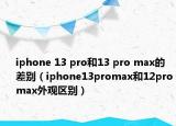 iphone 13 pro和13 pro max的差别（iphone13promax和12promax外观区别）