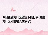 今日更新为什么键盘不能打字(电脑为什么不能输入文字了)