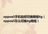 oppoa5手机如何切换网络4g（oppoa5怎么切换4g网络）