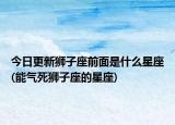 今日更新狮子座前面是什么星座(能气死狮子座的星座)