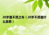 20岁是不惑之年（20岁不惑是什么意思）