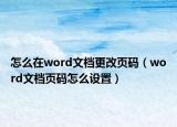 怎么在word文档更改页码（word文档页码怎么设置）