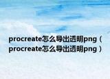 procreate怎么导出透明png（procreate怎么导出透明png）