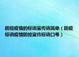 防控疫情的标语宣传语简单（防疫标语疫情防控宣传标语口号）