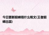 今日更新貂蝉用什么铭文(王者貂蝉出装)