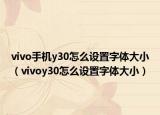 vivo手机y30怎么设置字体大小（vivoy30怎么设置字体大小）
