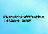 呼和浩特哪个银行大额存款利息高（呼和浩特哪个洗浴好）