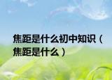 焦距是什么初中知识（焦距是什么）