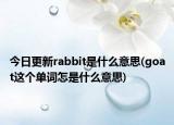 今日更新rabbit是什么意思(goat这个单词怎是什么意思)
