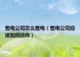 售电公司怎么售电（售电公司应该如何运作）
