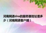 河南网通dns的服务器地址是多少（河南网通客户端）