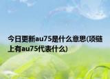今日更新au75是什么意思(项链上有au75代表什么)