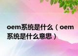 oem系统是什么（oem系统是什么意思）